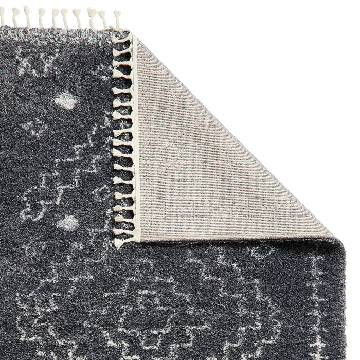 Think Rugs aspen 1537 grey ivory Grey, Ivory Living Room Shaggy Rug.