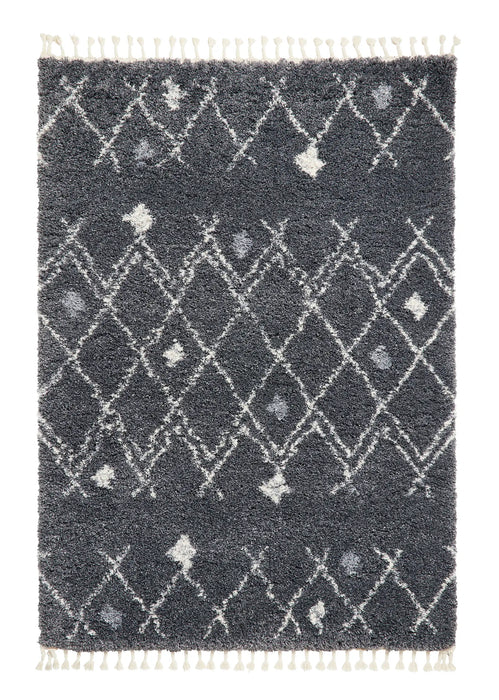 Think Rugs aspen 1799 grey ivory Grey, Ivory Living Room Shaggy Rug.