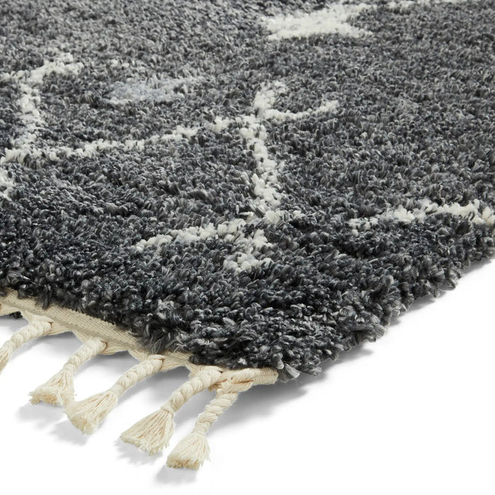 Think Rugs aspen 1799 grey ivory Grey, Ivory Living Room Shaggy Rug.