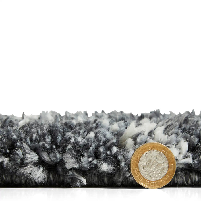 Think Rugs aspen 1799 grey ivory Grey, Ivory Living Room Shaggy Rug.