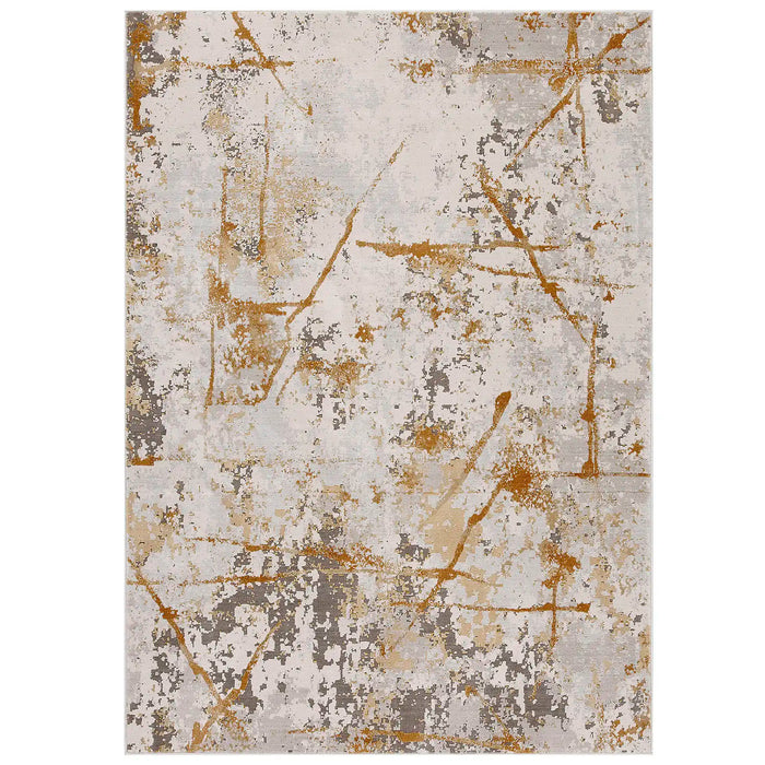 Oriental Weavers astro 7150 j Grey, Yellow, Multicoloured, Cream Living Room  Rug.