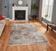 Think Rugs athena think 18597 grey terra Grey, Orange Living Room Moroccan Rug.