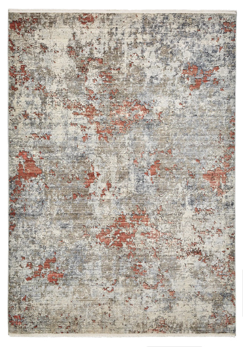 Think Rugs athena think 18597 grey terra Grey, Orange Living Room Moroccan Rug.