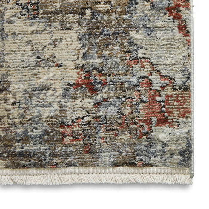 Think Rugs athena think 18597 grey terra Grey, Orange Living Room Moroccan Rug.