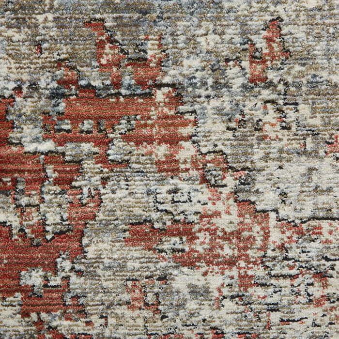 Think Rugs athena think 18597 grey terra Grey, Orange Living Room Moroccan Rug.