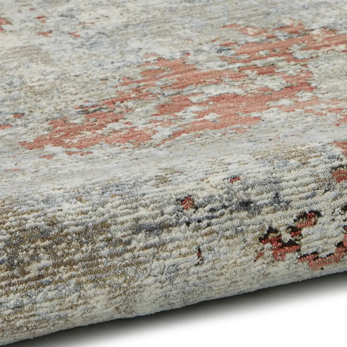 Think Rugs athena think 18597 grey terra Grey, Orange Living Room Moroccan Rug.