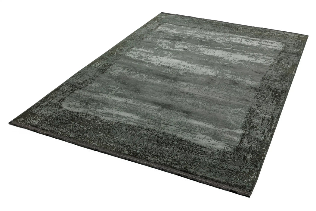 Asiatic athera at03 anthracite border Grey, Black Living Room  Rug.