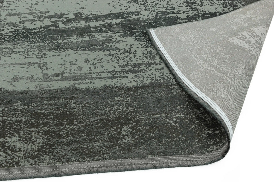 Asiatic athera at03 anthracite border Grey, Black Living Room  Rug.