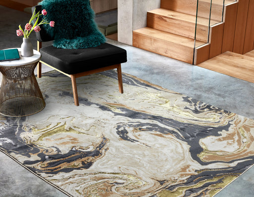 Asiatic aurora au08 marble Multicoloured Living Room  Rug.