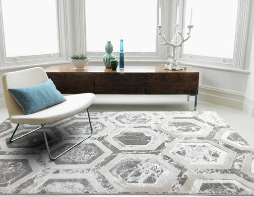 Asiatic aurora au12 crystal Grey Living Room  Rug.