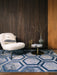 Asiatic aurora au19 hexagon Blue, Grey Living Room  Rug.