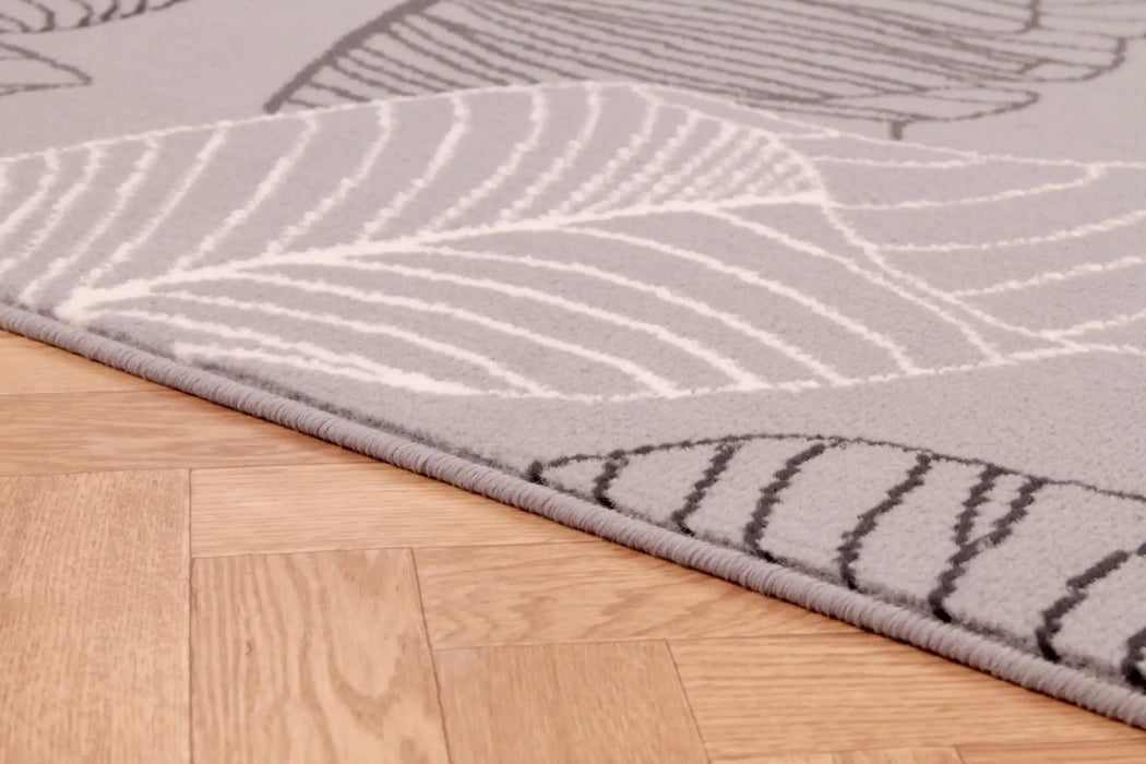 Rug Style designer poly autumn mouse Grey Living Room Floral Rug.