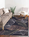 Rug Style designer poly autumn navy Multicoloured, Navy Living Room Floral Rug.