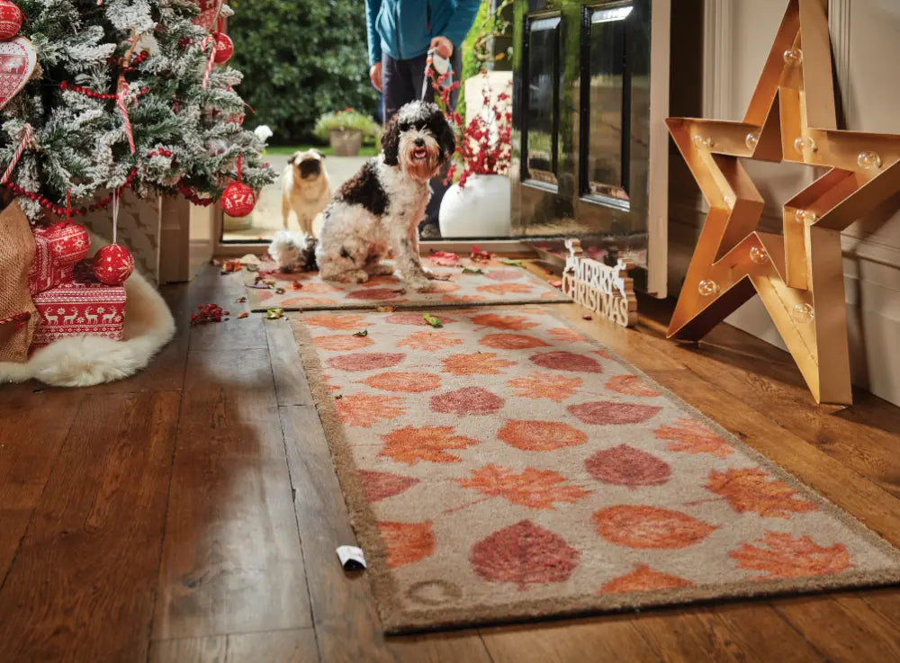 Patterned Hug Rug Autumn Leaves Runner Multicoloured Rug — RugsDirect ...