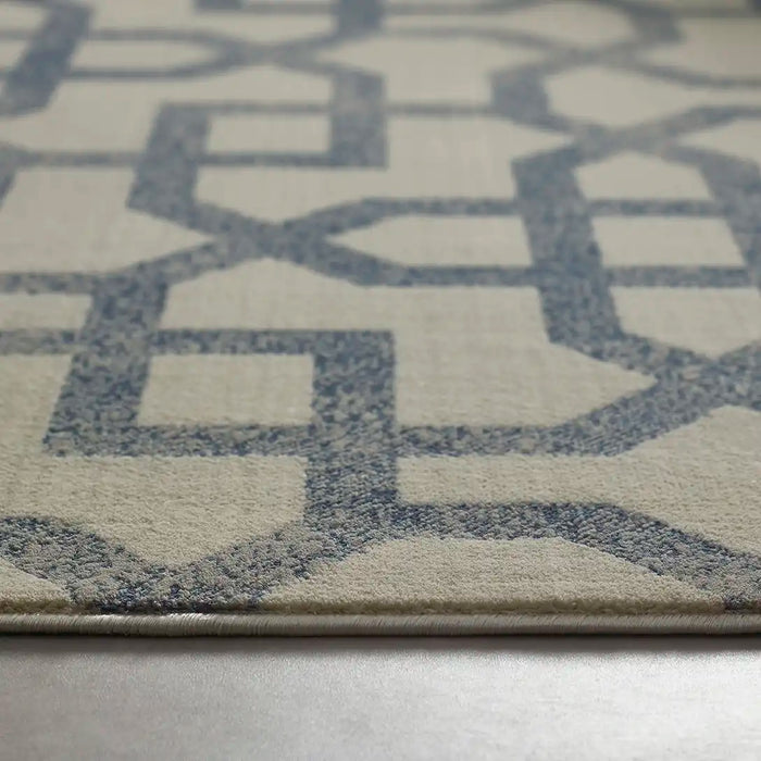 Origins artic avanti cream blue Blue, Ivory Living Room Geometric Rug.