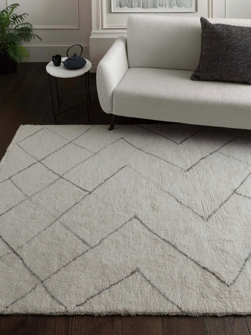 Azera Berber Rhombus Washable Ivory Rug — RugsDirect Online
