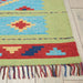 Nourison baja baj02 blue green Blue, Green, Multicoloured Living Room Geometric Rug.