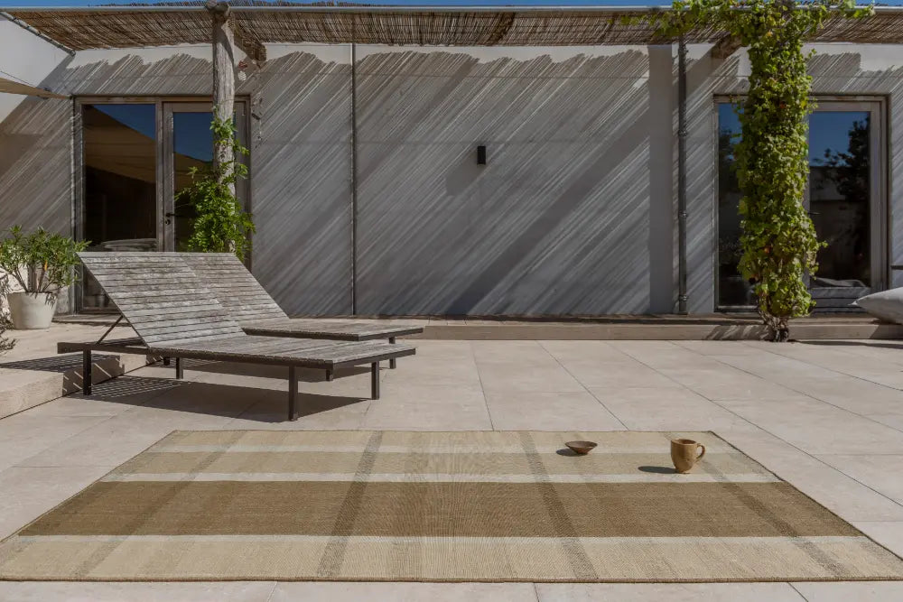 Zona Block Stripe Cashew outdoor 497501 Rug