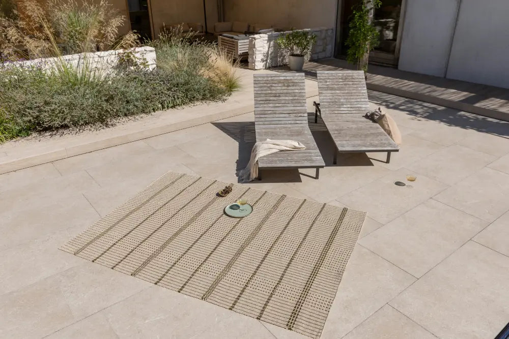 Zona Stitch Olive outdoor 495707 Rug