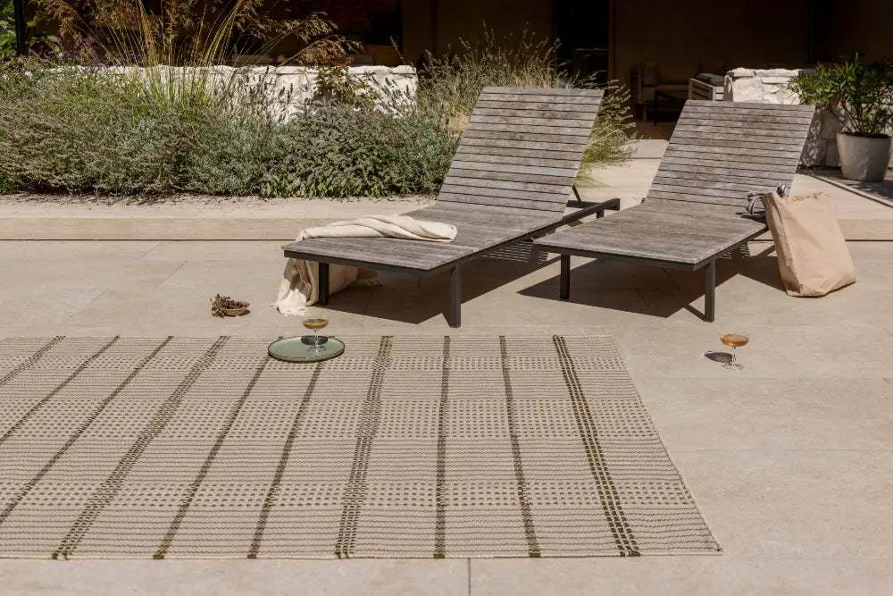 Zona Stitch Olive outdoor 495707 Rug