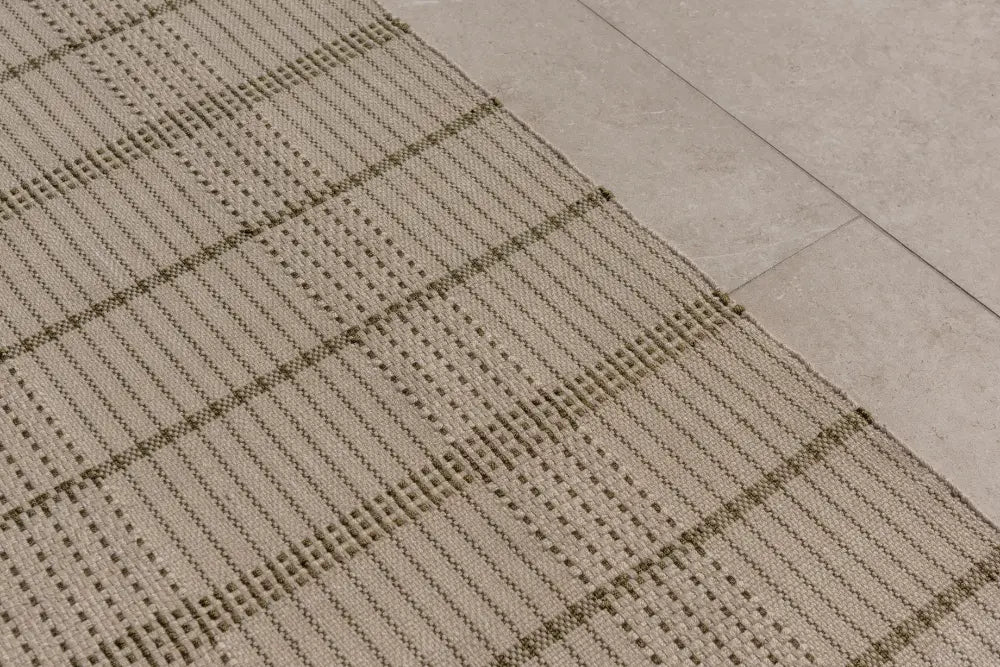 Zona Stitch Olive outdoor 495707 Rug