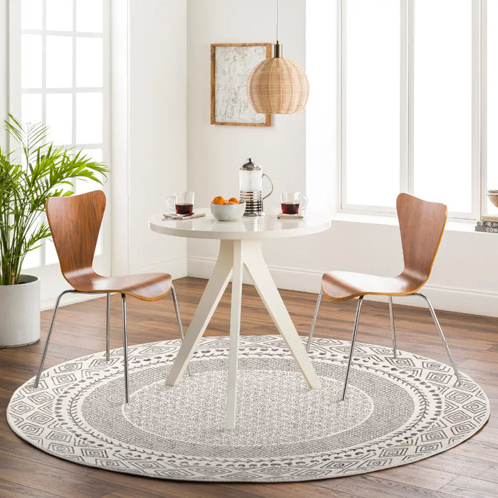 AMBRE Scandi Geometric Charcoal Light Beige Rug