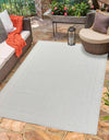 Serdim Rugs sky outdoor border silver Grey Living Room Floral Rug.