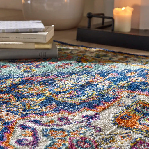Origins grenada emerald Green, Multicoloured Living Room  Rug.