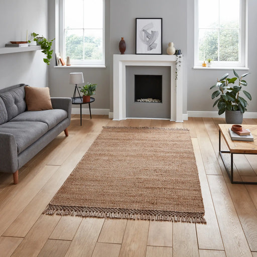 Think Rugs bazar jute 23787 natural Brown Living Room  Rug.