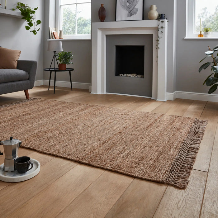 Think Rugs bazar jute 23787 natural Brown Living Room  Rug.