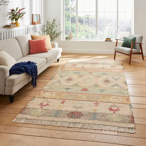 Think Rugs bazar jute 17457 multi Multicoloured Living Room  Rug.