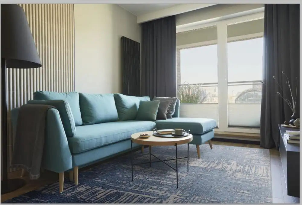 Asiatic beau denim Blue Living Room Flat Weave Rug.