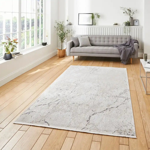 Think Rugs bellagio 9141 beige Beige Living Room  Rug.