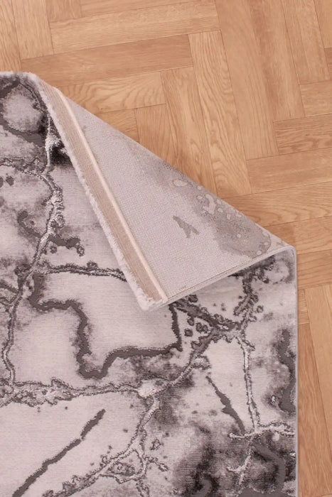 HMC bianco 185ka dark grey Grey Living Room Geometric Rug.