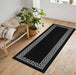 Serdim Rugs gel back 413 black Black Living Room Geometric Rug.