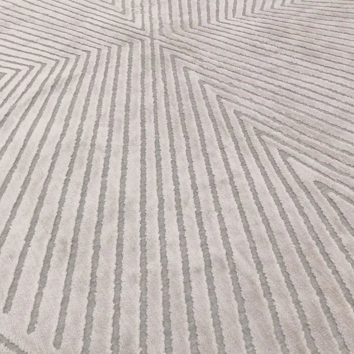 Clarke & Clarke blaize silver Grey Living Room Geometric Rug.