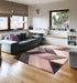 URCO 3d carved blazon blush Grey, Pink Living Room Geometric Rug.
