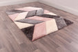 URCO 3d carved blazon blush Grey, Pink Living Room Geometric Rug.