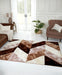 URCO 3d carved blazon natural Brown, Multicoloured Living Room Geometric Rug.
