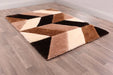 URCO 3d carved blazon natural Brown, Multicoloured Living Room Geometric Rug.