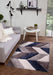 URCO 3d carved blazon navy Blue, Navy Living Room Geometric Rug.