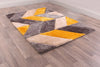 URCO 3d carved blazon ochre Yellow, Multicoloured Living Room Geometric Rug.