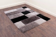 URCO 3d carved blocks grey Grey Living Room Geometric Rug.