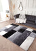 URCO 3d carved blocks grey Grey Living Room Geometric Rug.