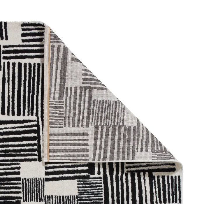 Catherine Lansfield Blocks Modern Abstract Rug Black Rug — RugsDirect ...