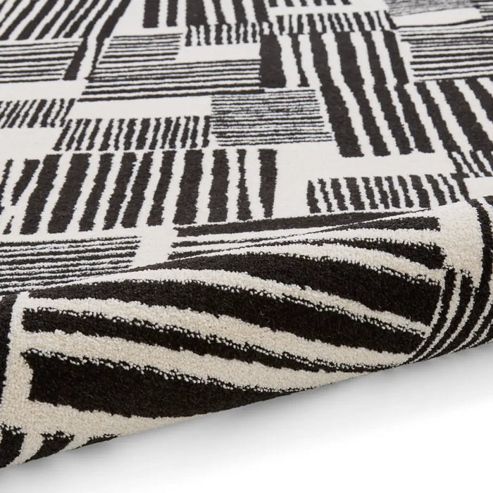Catherine Lansfield Blocks Modern Abstract Black Rug