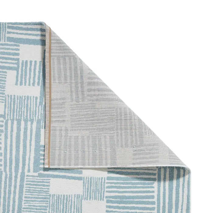 Catherine Lansfield Blocks Modern Abstract Blue Rug