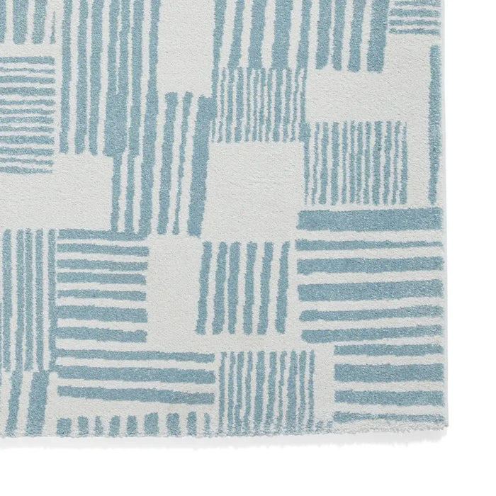 Catherine Lansfield Blocks Modern Abstract Blue Rug