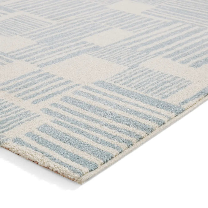 Catherine Lansfield Blocks Modern Abstract Blue Rug