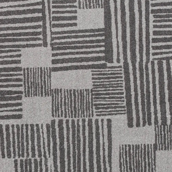 Catherine Lansfield Blocks Modern Abstract Dark Grey  Rug